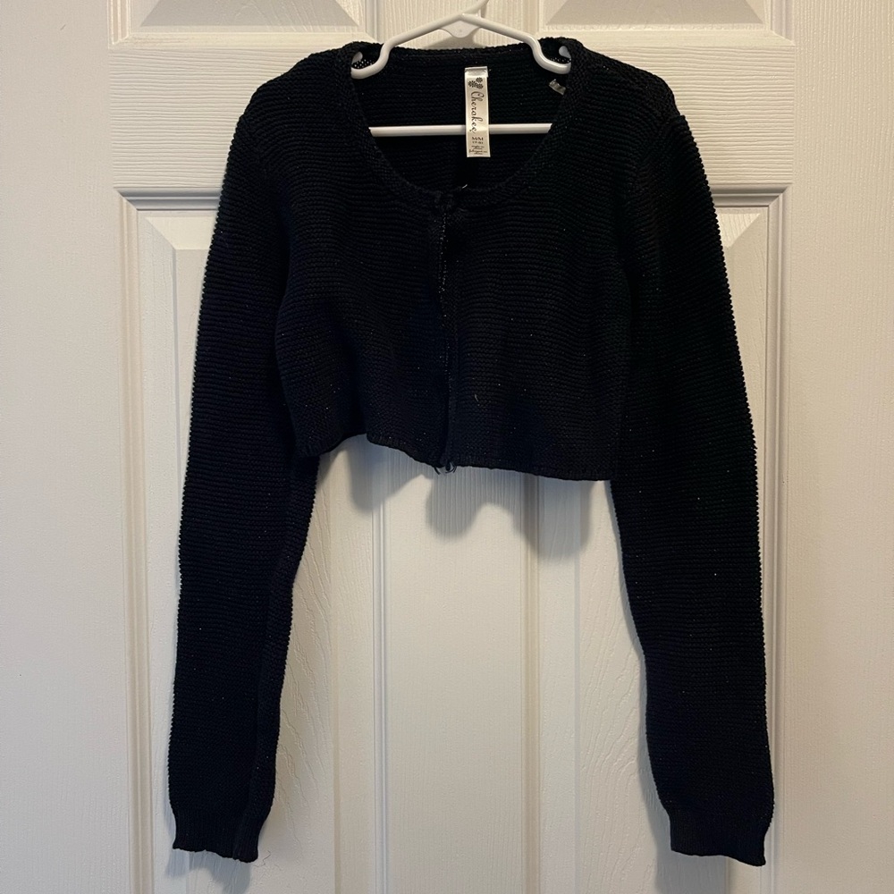 Cherokee Girls Long Sleeve Cardigan Black size M 7/8